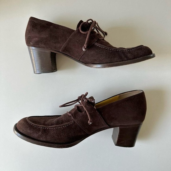 Vintage 80s Fendi Brown Suede Loafers - Picture 2 of 8